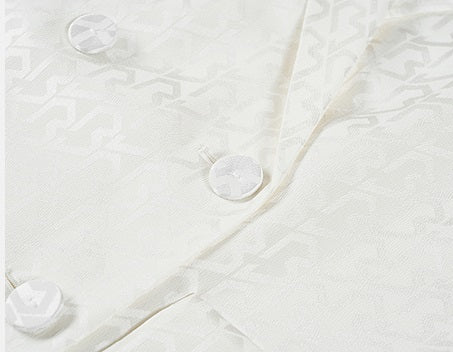 COMME MOI summer white jacquard straight suit jacket - RUBY.