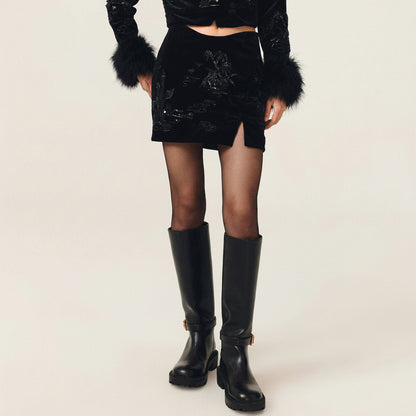 FAME Pavilion Heavy Industry Embroidery Short Skirt- BROOKE