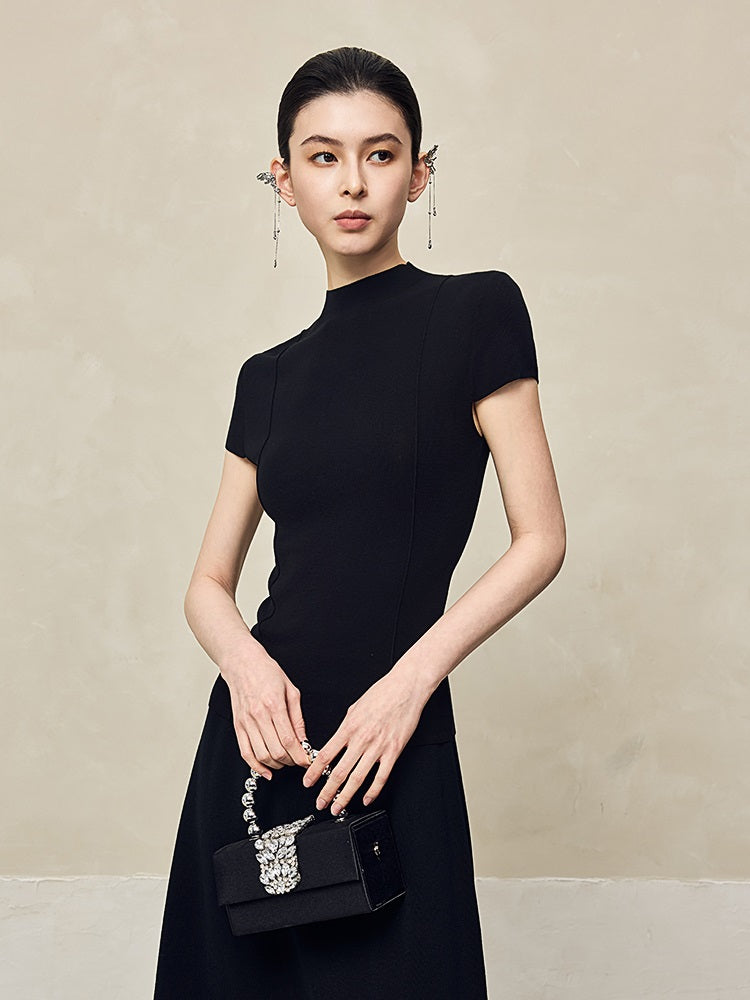 HECO Pit Strip Half-high Neck Short Sleeve T-Shirt - FLY.