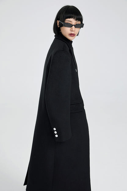 TINY IN Maxi double-breasted women's wool coat jacket - INO