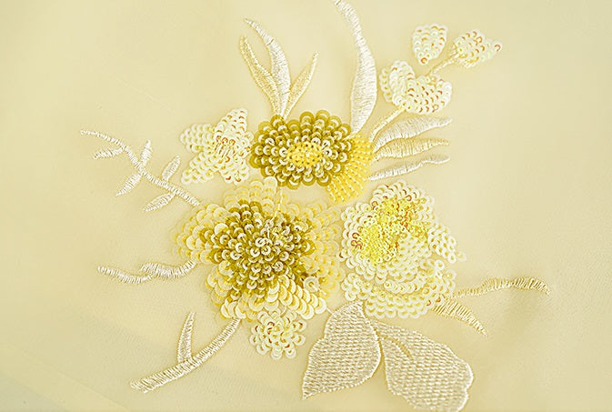 HECO Chinese Pearl Edge Embroidered Sleeveless Tulle Vest - IDEM.