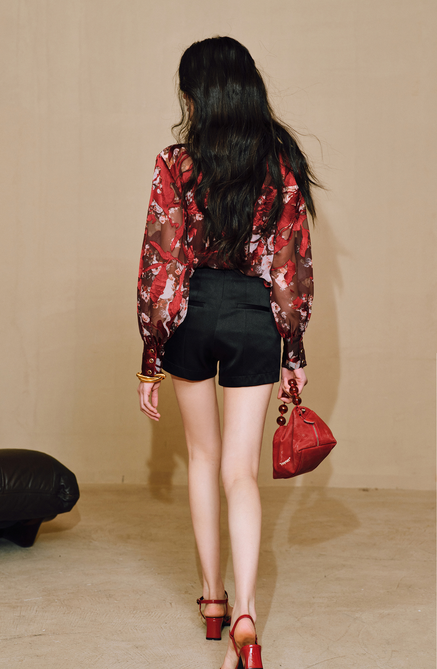 WANGXO | Silk Jacquard Streamer Suspender & Shirt Set -ÉLIA.