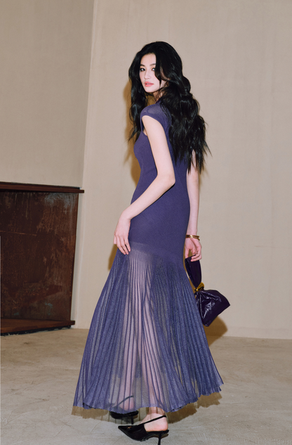 WANGXO | Custom-Woven Silk Organza Panel Sheer Umbrella Hem Dress -YUNI.