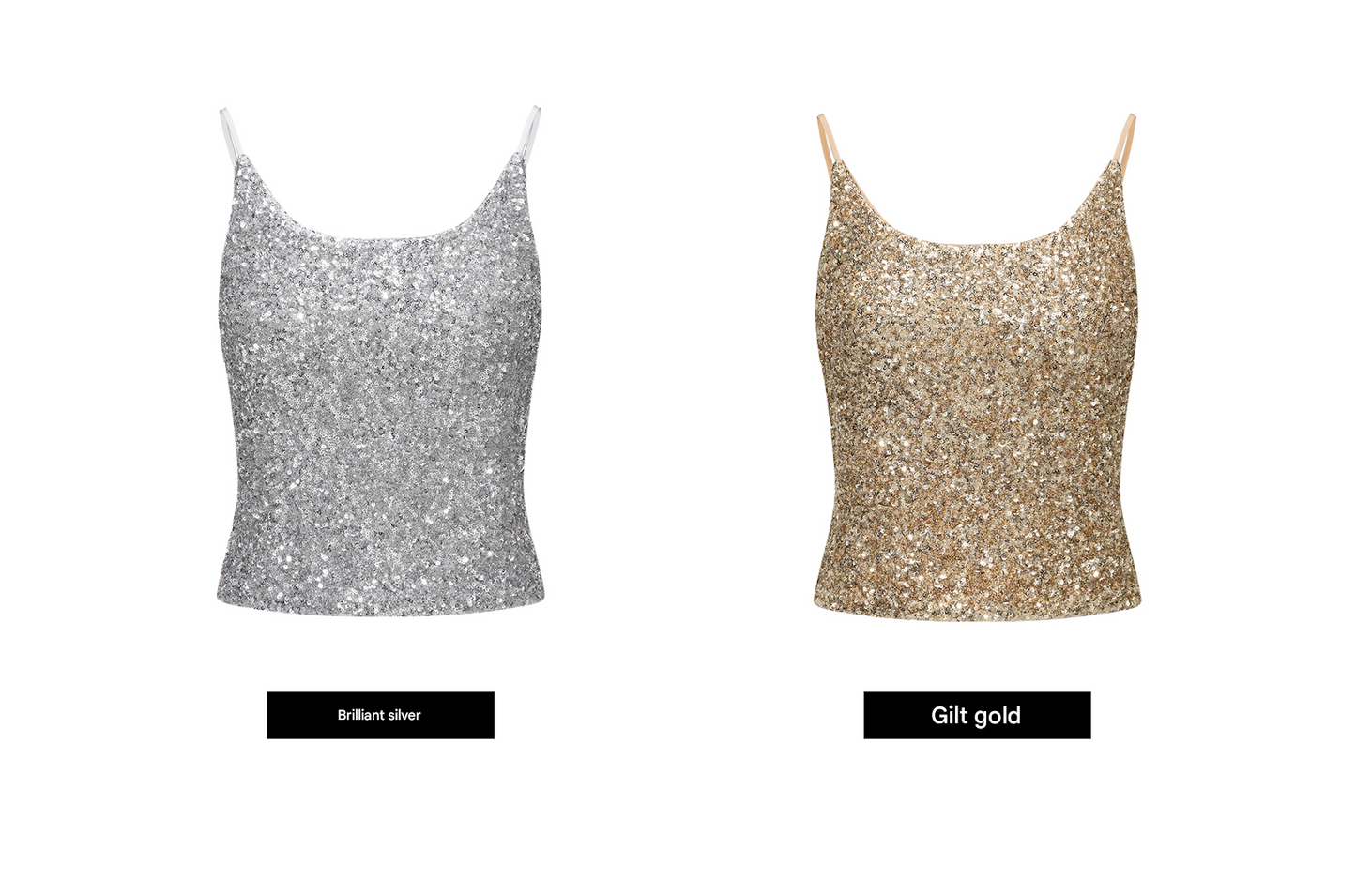 WANGXO | Sequin Knit Pure Hand-Pressed Seams Camisole -LINA.
