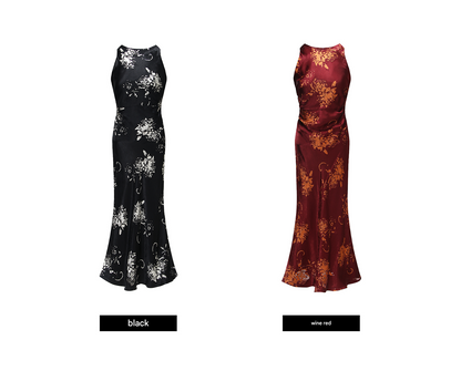 WANGXO | Mercerized Touch Silk  Sleeveless Maxi A-Hem Dress -SYRA.