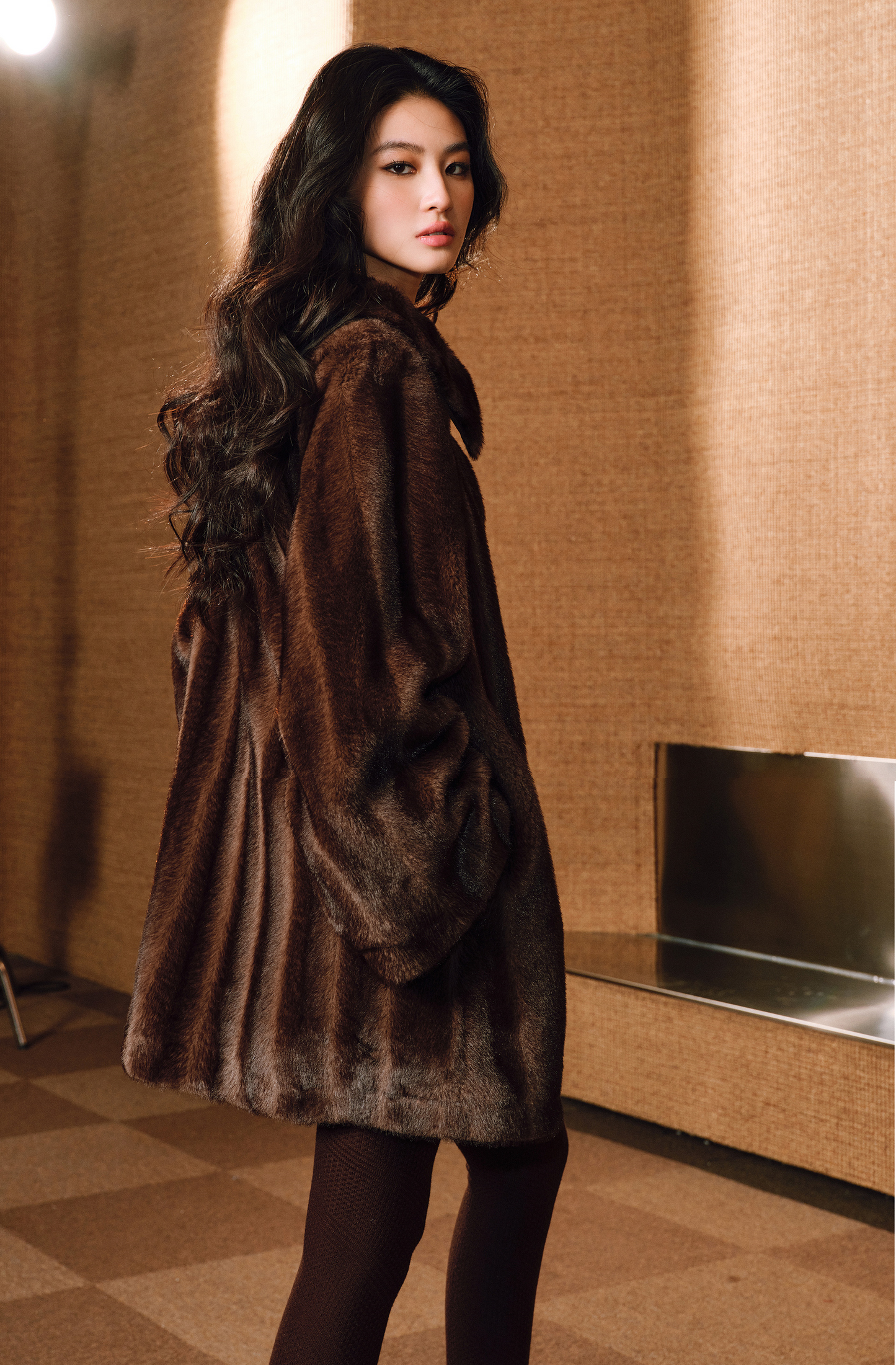 WANGXO | Grade Paz Strip Mink Fur Coat - LAYA.