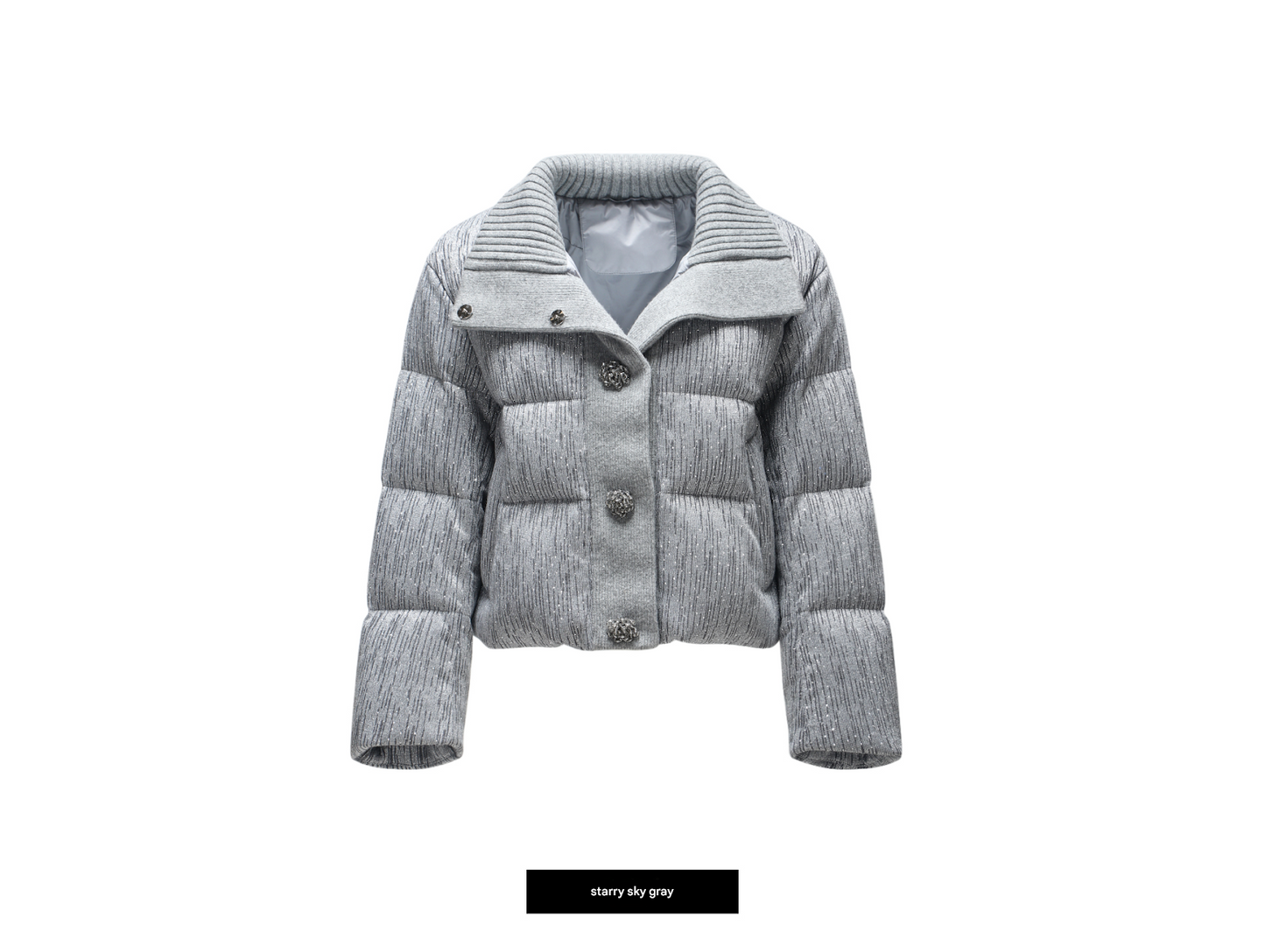 WANGXO Elegant Insulating Wool Gray Short jacket - EVE.