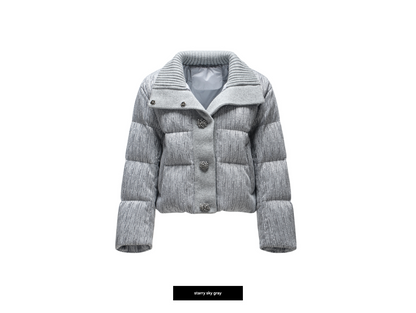 WANGXO Elegant Insulating Wool Gray Short jacket - EVE.