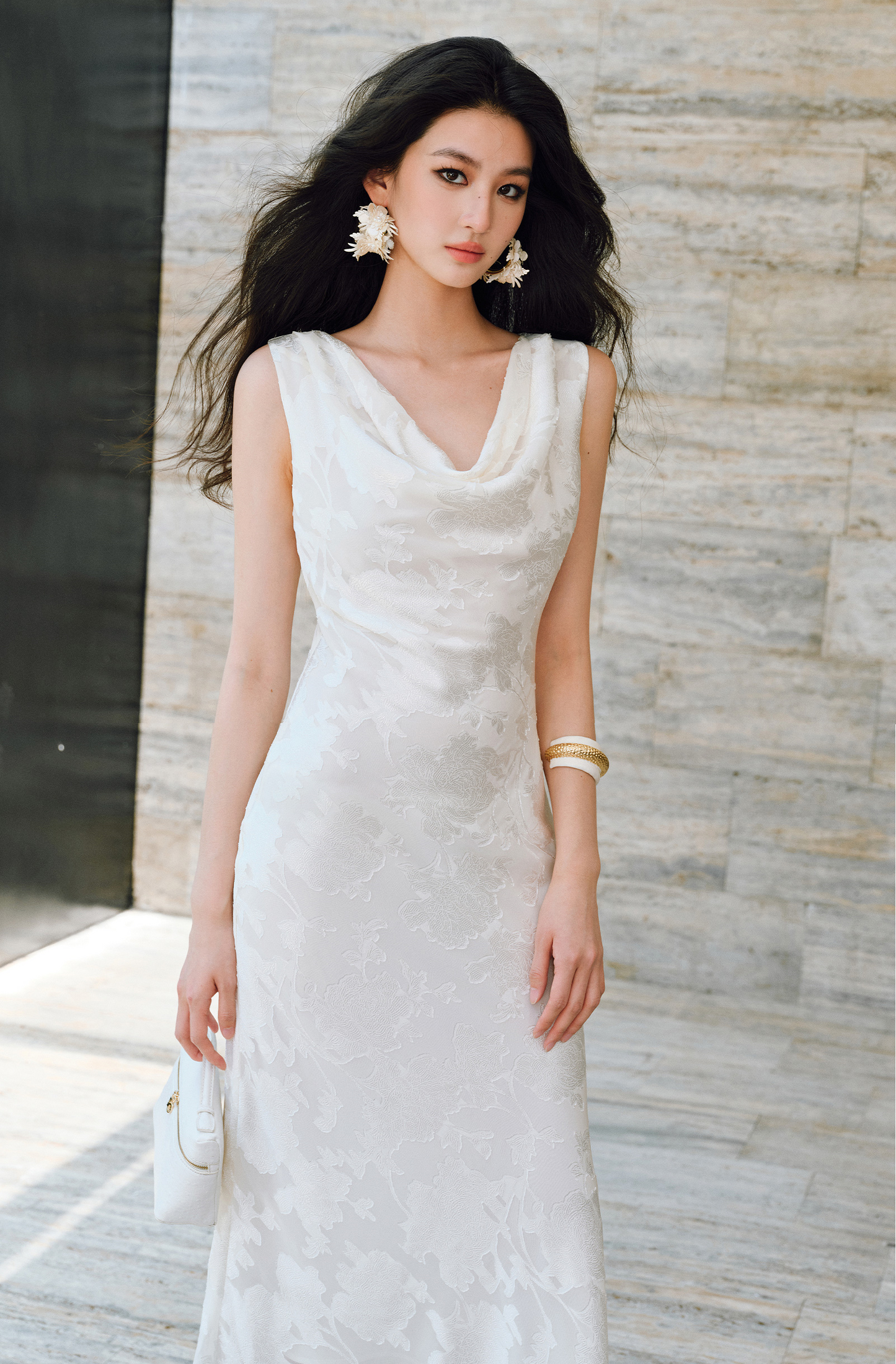 WANGXO |Swing Collar Long Fishtail Dress -CASSIANA.