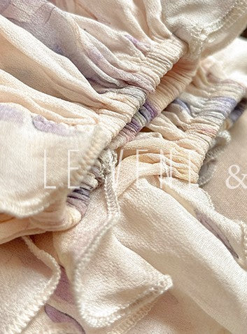 LE VENT&TES AILES floral print silk resort summer vacation maxi dress-GWEN