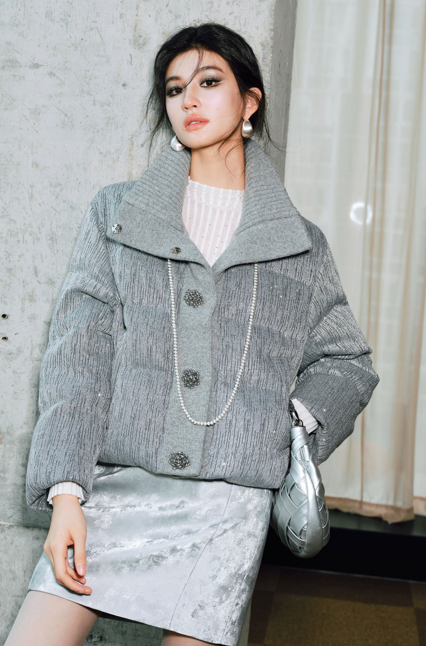 WANGXO Elegant Insulating Wool Gray Short jacket - EVE.