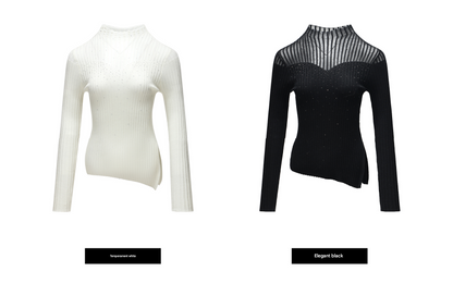 WANGXO | Worsted Wool with 3D Pit Stripes Openwork Diamond Detail Knitwear -ENYA.