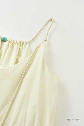 Sushe French Resort Quilted cotton embroidered lace loose A-line long slip dress-LUCY