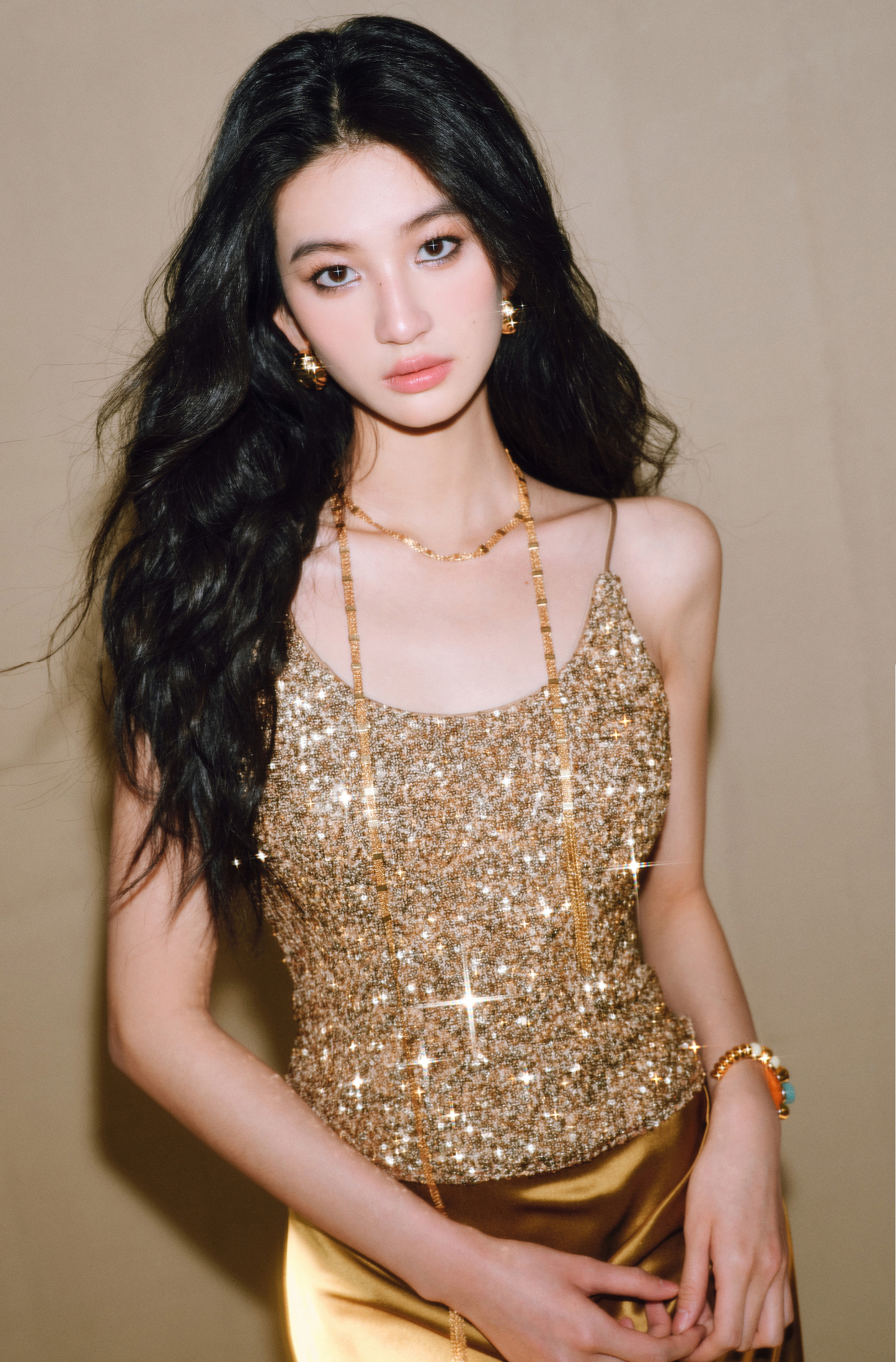 WANGXO | Sequin Knit Pure Hand-Pressed Seams Camisole -LINA.