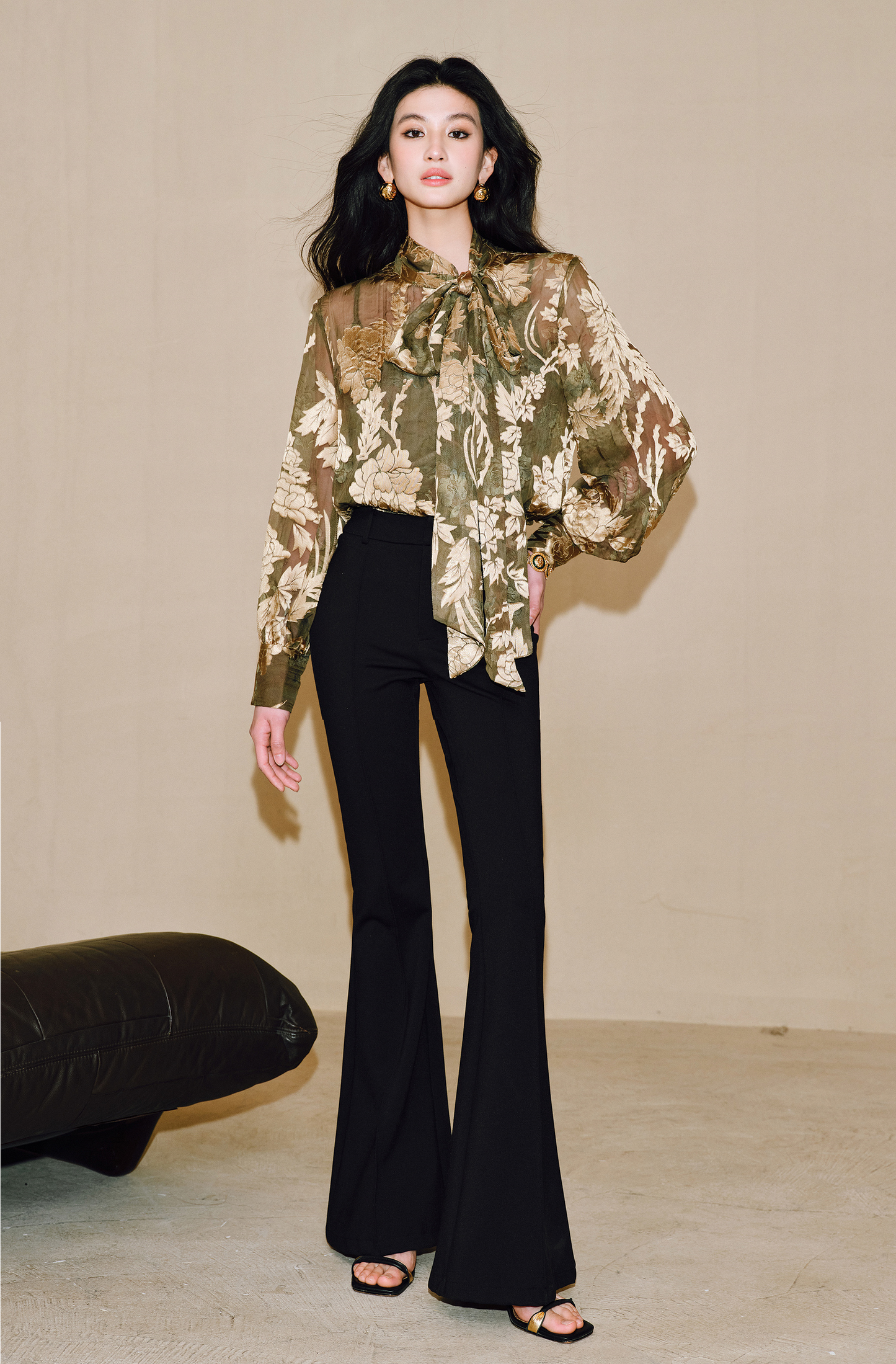 WANGXO | Silk Jacquard Streamer Suspender & Shirt Set -ÉLIA.