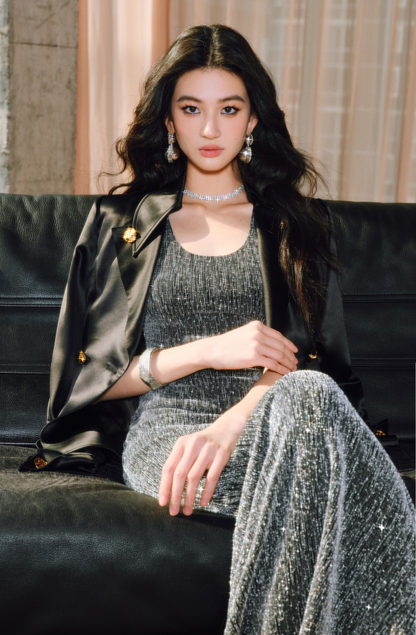 WANGXO | Silk Slim Fishtail Sleeveless Dress -ZÉVA.