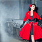 Custom measurement made  Le Palais vintage Elegant Limited big red cashmere loose coat- Quita