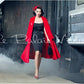 Custom measurement made  Le Palais vintage Elegant Limited big red cashmere loose coat- Quita