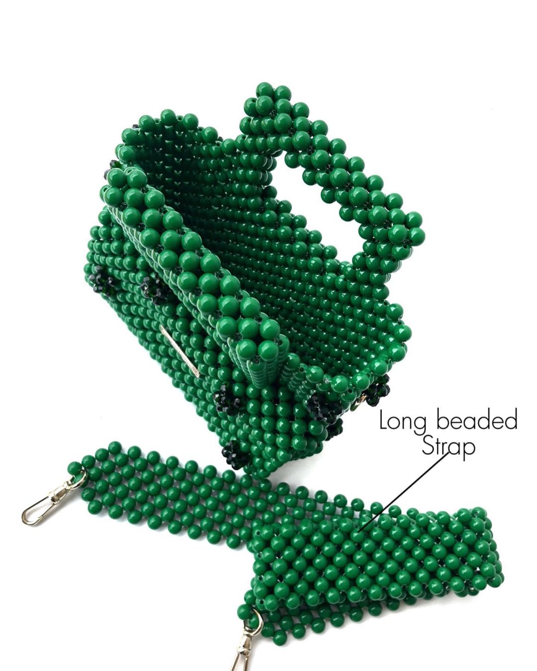 Luxury Handmade Green Pear Beaded purse bag -TILLY