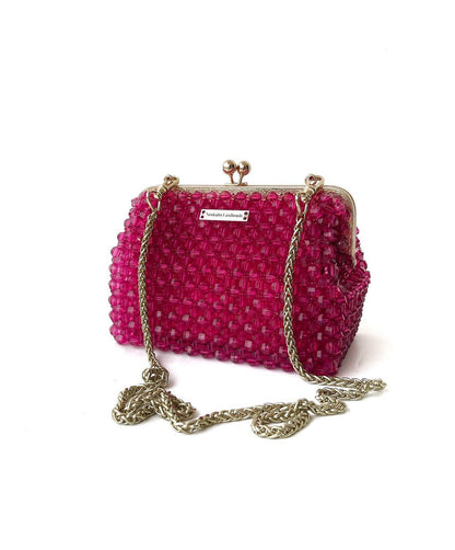 Luxury Handmade Silver Gray pearl beaded purse bag - NEEKAH