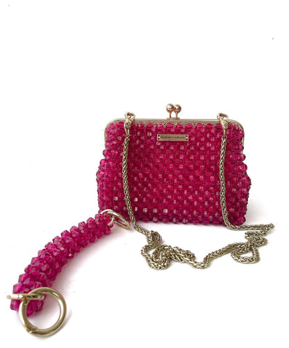 Luxury Handmade Silver Gray pearl beaded purse bag - NEEKAH