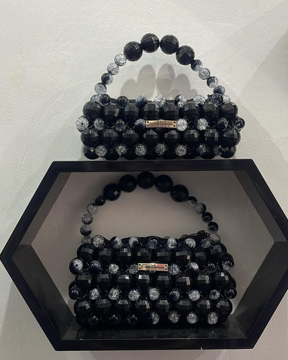 Luxury Handmade Large crystal ball beaded purse bag - LOREN Red