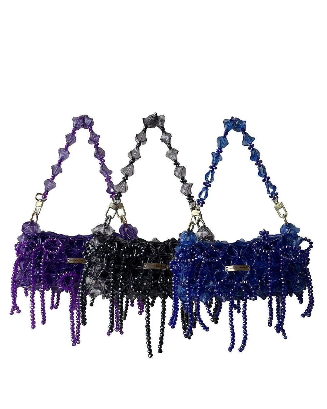 Luxury Handmade crystal beaded purse bag - WildFlower Green