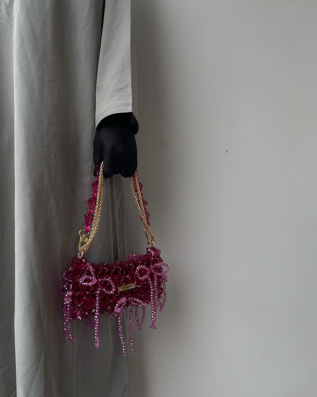 Luxury Handmade crystal beaded purse bag - WildFlower Green