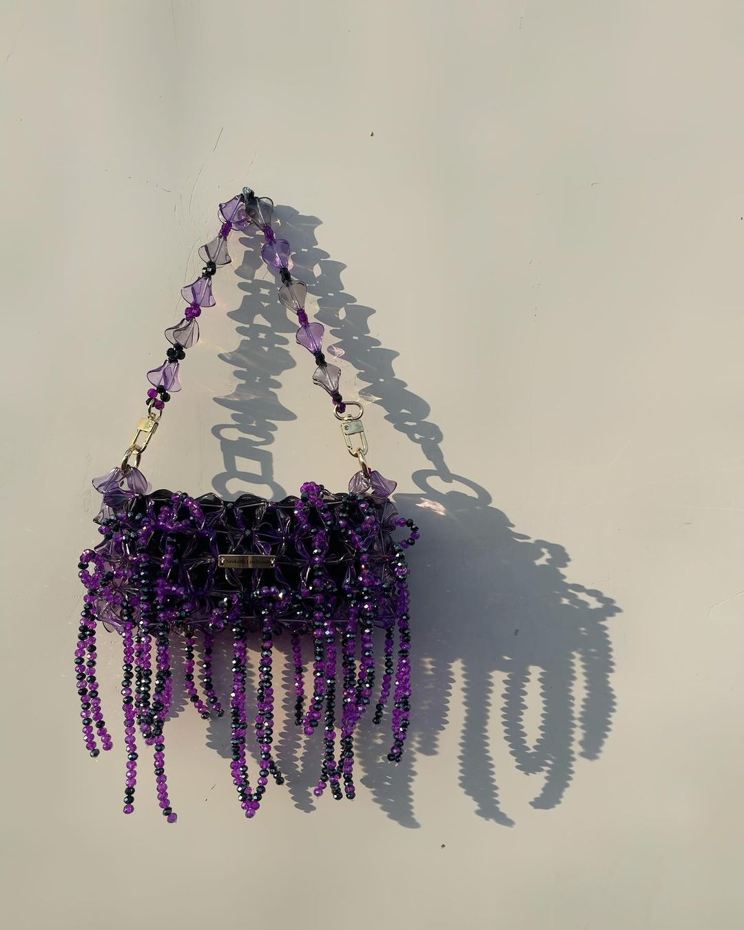 Luxury Handmade crystal beaded purse bag - WildFlower Green