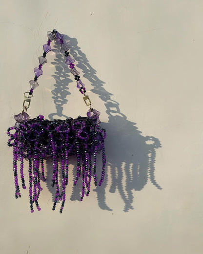 Luxury Handmade crystal beaded purse bag - WildFlower Green