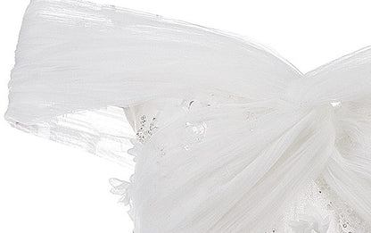 Spot Wardrobes by Chen Elegant White Embroidered applique  wedding Dress-Swiss