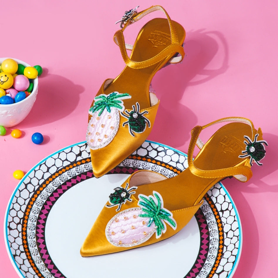 B-FEI pineapple summer pointed-toe flat sandals-RUTH.