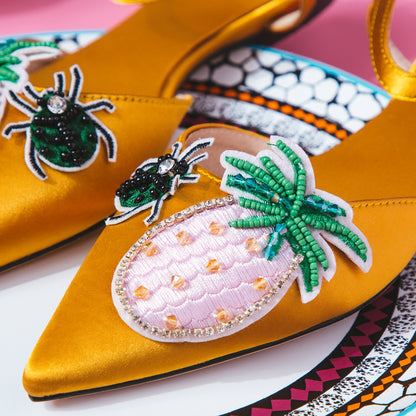 B-FEI pineapple summer pointed-toe flat sandals-RUTH.