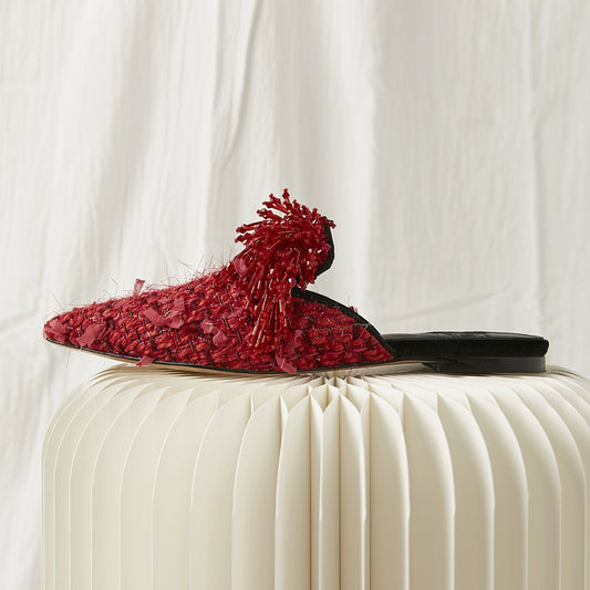 B-FEI handmade beaded little red shoes-TENN.