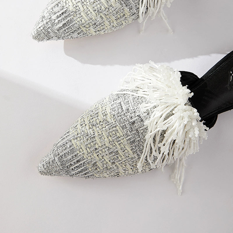 B-FEI custom white tassel tip Everest shoes-MUNP.