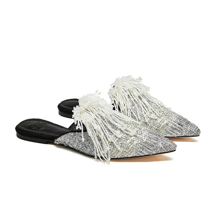 B-FEI custom white tassel tip Everest shoes-MUNP.