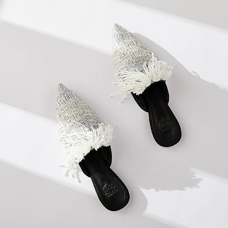 B-FEI custom white tassel tip Everest shoes-MUNP.