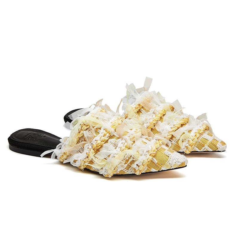 B-FEI High-end yellow oversized slip-on flat shoes-WIDIA.