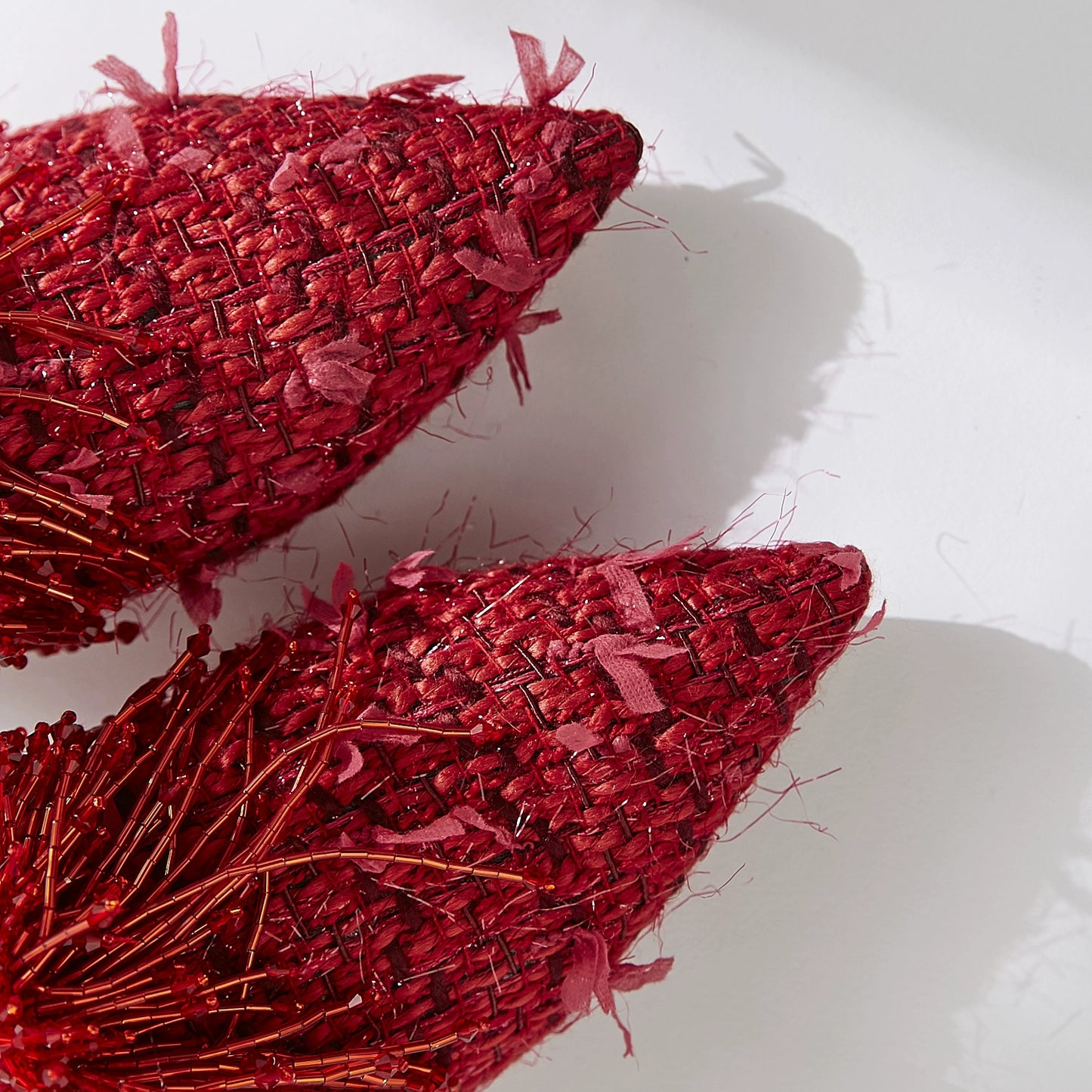 B-FEI handmade beaded little red shoes-TENN.