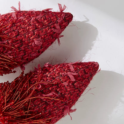 B-FEI handmade beaded little red shoes-TENN.