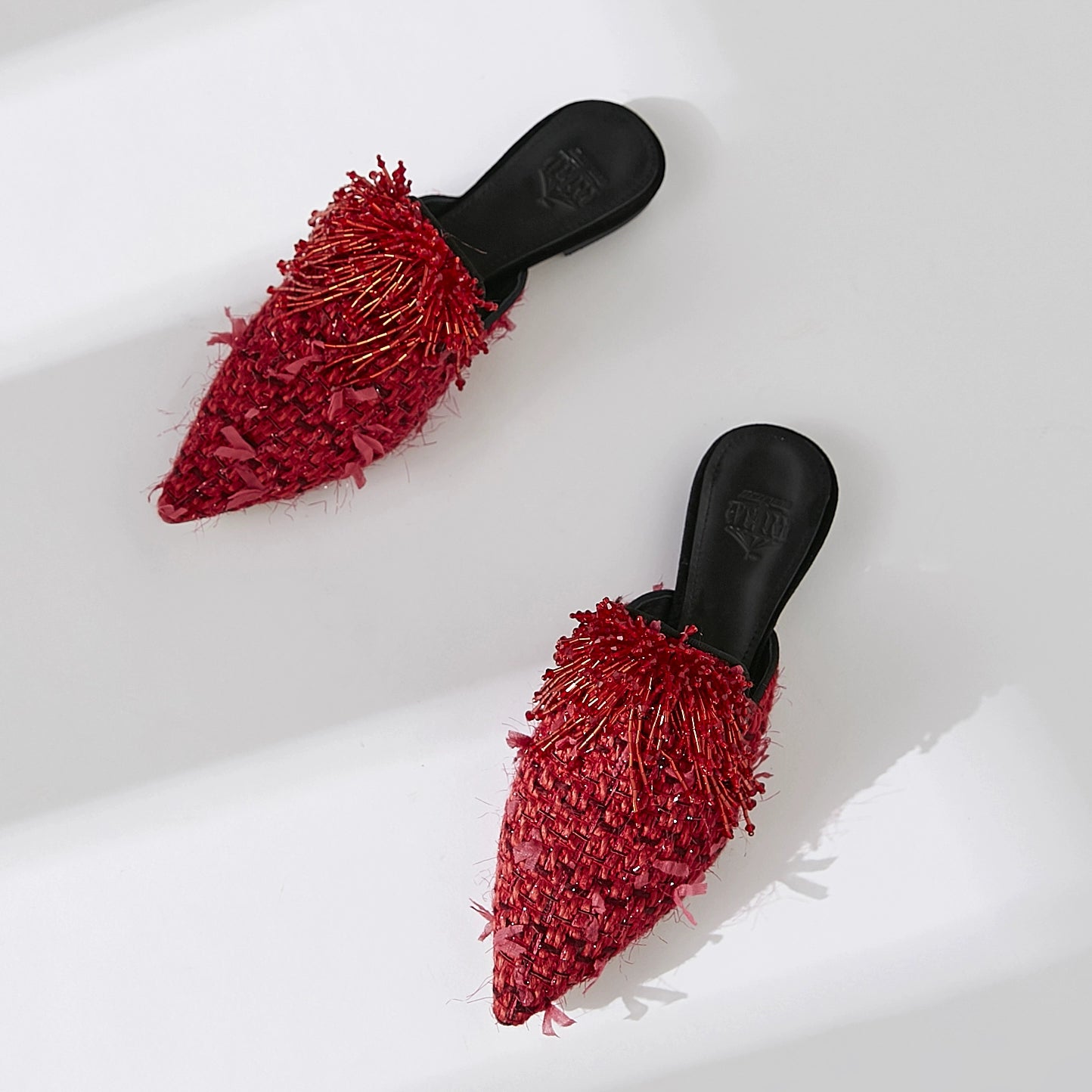 B-FEI handmade beaded little red shoes-TENN.