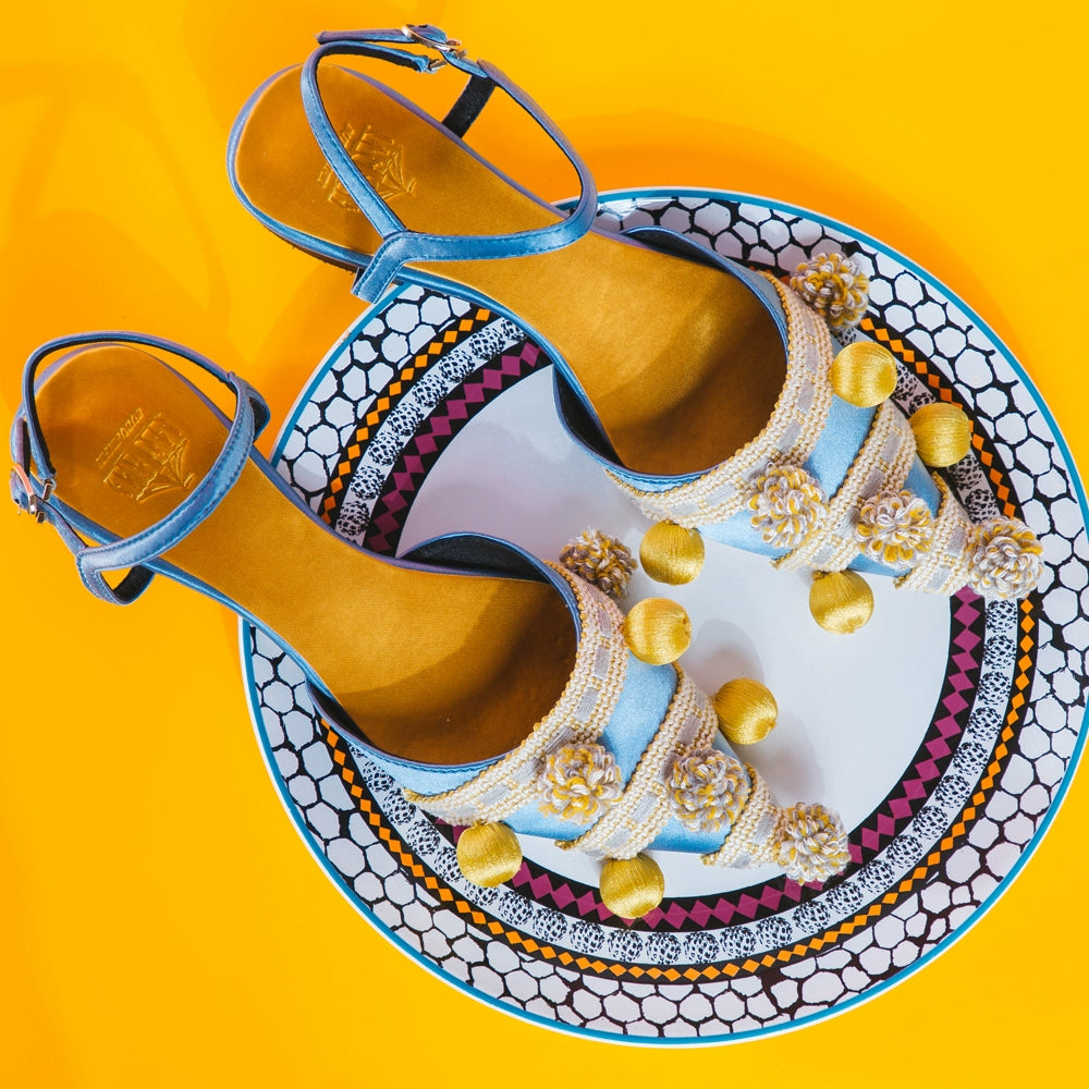B -FEI sandals women's woven silk flats for vacation-VEER.