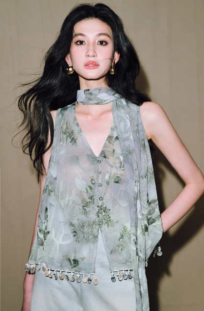 WANGXO Fleur Couture Loose Sleeveless Top - CERIS.
