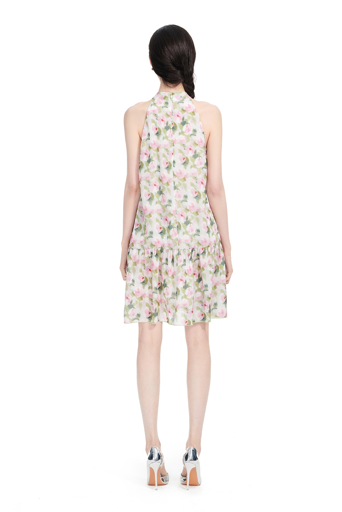 YES BY YESIR | Ye Qians Monet-Inspired Ruffled Halterneck Dress with Painterly Summer Grace-AMARIS.