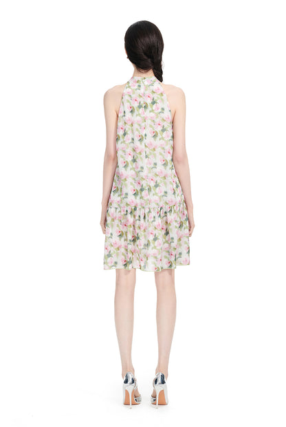 YES BY YESIR | Ye Qians Monet-Inspired Ruffled Halterneck Dress with Painterly Summer Grace-AMARIS.