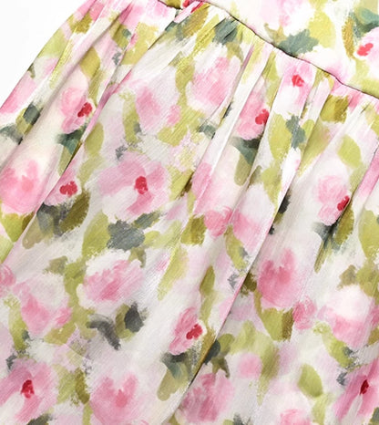 YES BY YESIR | Ye Qians Monet-Inspired Ruffled Halterneck Dress with Painterly Summer Grace-AMARIS.