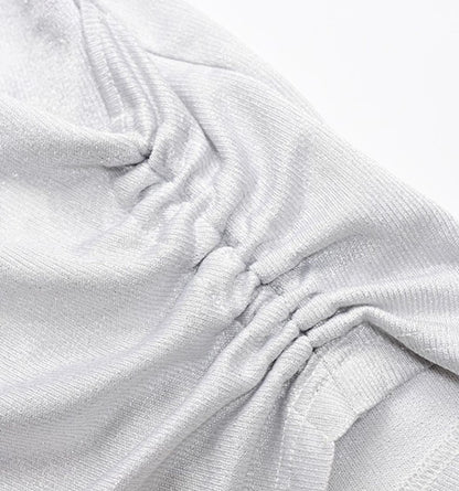 YES BY YESIR  asymmetrical shirred V-neck top - AMONU.