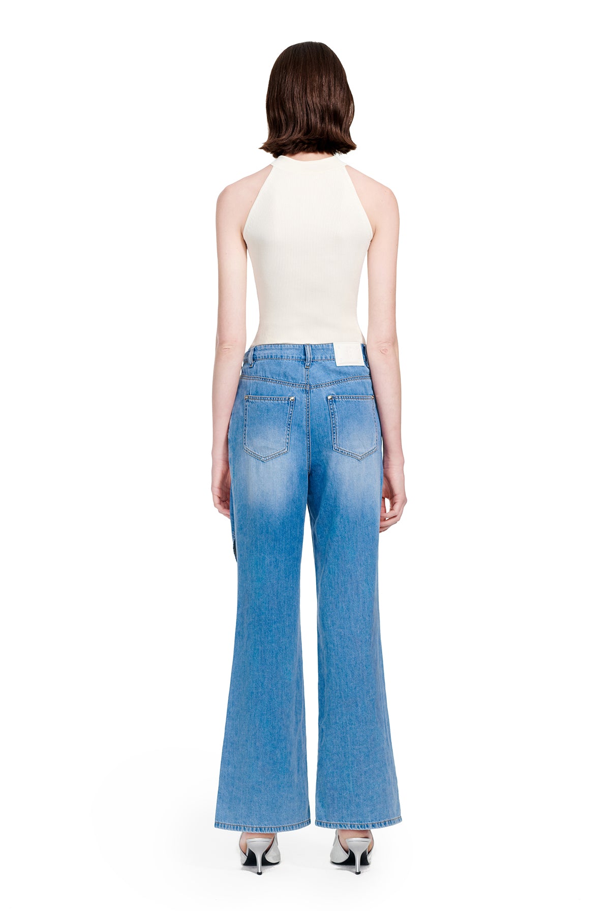 YES BY YESIR Ye Qians Chinese Halterneck Shaved Shoulder Knitwear -ANASTELLE.