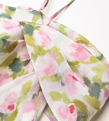 YES BY YESIR | Ye Qians 2025 Monet Garden Dream Painterly Slip Dress with Delicate Florals -ARLETTA.