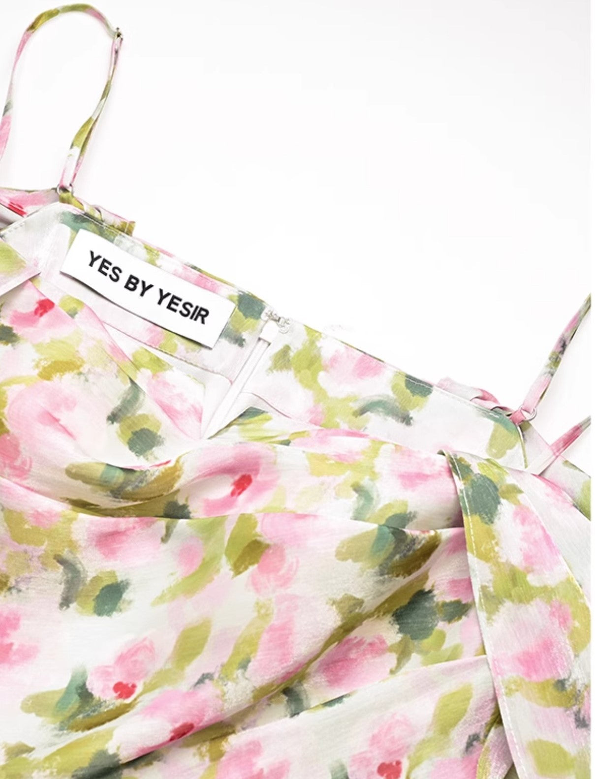 YES BY YESIR | Ye Qians 2025 Monet Garden Dream Painterly Slip Dress with Delicate Florals -ARLETTA.